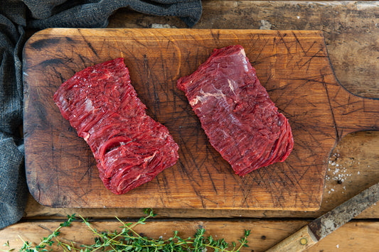 8oz “Bavette”. This wonderful cut is perfect for fajitas or to slice for a beef salad.